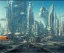 Placeholder: Space Center on a heavy industrialized planet with a futuristic city in the background, In the foreground a spaceship is taking off, (retrofuturistic:2), art by John Berkey, buildings with glass facades, brutalist architecture, insanely detailed, vibrant, 8k uhd, cinematic atmosphere, ultra-wide angle, street level view, brush strokes, blue sky with clouds, sharp focus