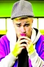 Placeholder: Justin Bieber holding a phone and crying