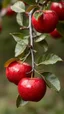 Placeholder: A silver tree branch of red Chrystal Apples