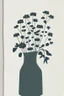 Placeholder: Simple minimalist Block print of flowers in a vase
