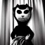 Placeholder: Creepy photo, balaclava, alien, lady, dancing cat