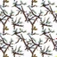 Placeholder: Real Tree Camouflage made of sticks, twigs, leaves, pine branches, snow and dirt, white background, seamless repeatable texture pattern imitating a natural forest background