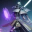 Placeholder: A portrait of a crystalised robot samurai with yakuza tatu, atmospheric, realistic, unreal engine cosmic galactic, cinematic lighting, octane render, random colors, transparent, cosmic ambiance, masterpiece, art by Yoji Shinkawa, composing fit inside