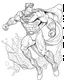 Placeholder: real massive superman fight, coloring page, no leaves, full body (((((white background))))), only use an outline., real style, line art, white color, clean line art, white background, Sketch style