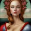 Placeholder: portrait of a beautiful brunette busty woman Sandro Botticelli style