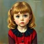 Placeholder: Sabrina Carpenter as a toddler,in the style of Margaret Keane