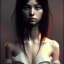 Placeholder: Japanese girl with big brown eyes and long black hair with bangs, cute, beautiful, high quality, insane detail, by Greg Rutkowski