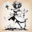 Placeholder: (PDF paper illustration by Ralph Steadman for Mini flat paper Figures to print and cut) a typical RPG characters “Marilyn houri spell-caster” the fantasy adventure archetype. She is attractive and knows how to manipulate mind and send spells This is part of a downloadable set of paper minis that you print out, cut out and glue together yourself.
