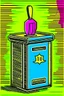 Placeholder: Vintage pop art style, jewish donation box