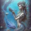 Placeholder: sango fantasy, fantasy magic, intricate, sharp focus, illustration, highly detailed, digital painting, concept art, matte, artgerm and paul lewin and kehinde wiley, masterpiece sexy lips Asain lady body mermaid lionfish head turquoise space lady beach sea under water mermaid seaweed