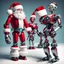 Placeholder: Robot Santa Claus and robot elves