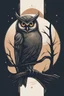 Placeholder: Minimalist logo design owl + moon