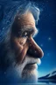 Placeholder: grandpa elk portrait with background star field seen in the window of a boat, 4 k, trending art, depth of field