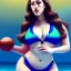 Placeholder: fullbody portrait of voluptuous atletic beautiful young Kat Dennings in swinsuit Diego Velázquez style