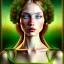 Placeholder: portrait of a beautiful woman with green eyes by Sandro Botticelli style