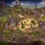 Placeholder: A Fantasy town On Many big tress in sky with a steampunk