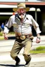 Placeholder: Bare runner drunk old cowboy in pants