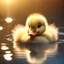 Placeholder: a duckling with a floating feathery floof prismatic symmetric face, sunstreaks volumetric lighting