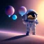 Placeholder: pixar style cute astronaut rabbit floating in space, full body, puffer jacket, dramatic lighting, hyper realistic, unreal engine 5, 16k, background:space