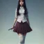 Placeholder: a beautiful woman with school uniform, seifuku, pleated miniskirt, overknee socks, adriana lima, painted by artgerm and tom bagshaw, fantasy art, dramatic lighting, highly detailed oil painting, volumetric lighting