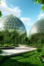 Placeholder: Four large glass dome in a large botanical garden floorplans