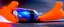 Placeholder: award winning car and driver photograph of a futuristic station wagon designed by only one vehicle per image painted metallic orange traveling at a high rate of speed, jet intake off of front center of vehicle and jet exhaust out the rear with bright blue flame, bilaterally symetrical, more a high speed road vehicle