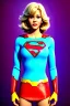 Placeholder: portrait, blonde, Jane Fonda, make-up, happy, coca-cola drinking, Realistic image, retro pop, 60s, supergirl, tights minimal dress, sweat, Color background, photo studio, concept art, smooth, unreal engine 5, god lights, ray tracing, RTX, lumen lighting, ultra detail, volumetric lighting, 3d, finely drawn, high definition, 4k.