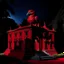 Placeholder: A dark red palace with a fiery phoenix designed in Ica stones painted by Andy Warhol