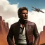 Placeholder: 8K space background with stunning photo realistic detailed head to waist portrait of harrison ford as han solo in star wars with photo realistic short hair by Luigi Lucioni, Pat Kelley, Sharp focus, brown eyes, weathered skin,space jacket from star wars, cinematic lightning