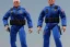 Placeholder: Mike Pence as G.I. Joe toy Doll figure With a pistol space force Blue fabric uniform, black Moonboot