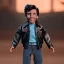 Placeholder: wide view young Fonzie henry with black hair greaser Action figure doll 1975 (thumbs-up) (face) Forehead grin, fonzarelli, ((Arnold's drive-in)) eyes fonziE fonz