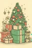 Placeholder: christmas card with tree and presents