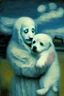 Placeholder: Ghost holding puppy by Van Gogh