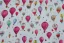 Placeholder: giftwrap pattern with watercolor of hot air balloons, children's book illustration, white parchment paper, wrapping paper, white linen, in the style of e. h. shepard