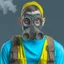 Placeholder: guy in a gas mask taking a mugshot