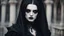 Placeholder: vampire goth fashion, women and men in pale face, black make up, black hair, long pointed dark nails, Renaissance goth clothes style , High detailed, sharp focus, looking at the camera, cinematic, masterpiece, high realistic, fashion photo