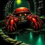 Placeholder: 90's TCG fantasy artwork art of robot crab in sewer