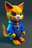 Placeholder: low poly nintendo 64 chracter of a happy cat in a hoodie witha retro gam on the hoodie