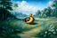 Placeholder: a Big stuffed duck. 19th painting