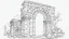 Placeholder: outline pencil sketch of a ruined ancient archway made of carved stone