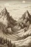 Placeholder: renaissance style drawing mountains