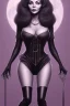 Placeholder: Joan Collins as evil queen in black leather, leather, busty, cleavage, angry, stern look. character design by cory loftis, fenghua zhong, ryohei hase, ismail inceoglu and ruan jia. unreal engine 5, artistic lighting, highly detailed, photorealistic, fantasy