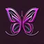 Placeholder: symetry!!, butterfly!!, logo, NFT, colorful, cyberpunk, neon punk, curves, lines, simple, gradient, creative