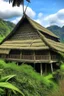 Placeholder: Toraja house with views of the hills and mountains