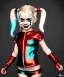 Placeholder: Harley quinn toddler, full body, soft skin, dramatic lighting, hyper realistic