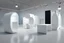 Placeholder: Furniture for white exhibition space