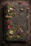 Placeholder: ancient spellbook, cover made from flowers, vines, tattered
