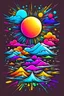 Placeholder: Random t-shirt design colorful no background