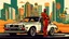 Placeholder: "I'm envisioning an electrifying poster for '<Achayo> Vintage Rally Racing: Unleash the Superhero Speed.' The backdrop should showcase an Ethiopian cityscape, setting the stage for an urban vintage rally. In the foreground, a stylish vintage rally car stands ready, capturing the charm of the past. Standing next to the car is an Ethiopian superhero, ready to unleash super speed, with dynamic poses that convey power and excitement. Use earthy tones for the city background, vibrant colors for the r