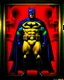 Placeholder: Portriat of the Batman, Fernando Botero style, digital art, red, black and yellow colors, hiperdetallado, full body